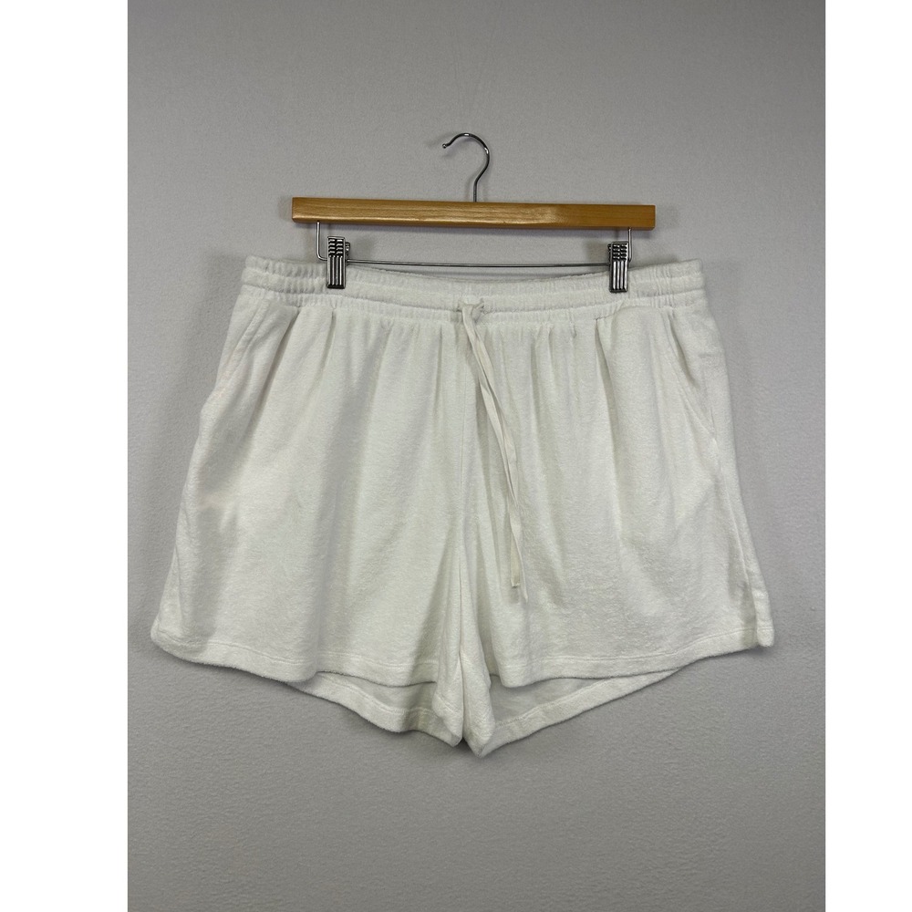 Beachwear Loungewear‎ New York & Company NWT Womens XL White Terry Cloth Shorts